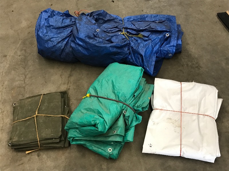 lot 56 image: Lot Of (4) Tarps (2) Large Poly, (...