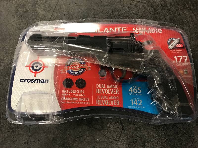 lot 33 image: Crosman 357 .177-Caliber CO2 Semi-Automatic Airsoft Revolver - Black