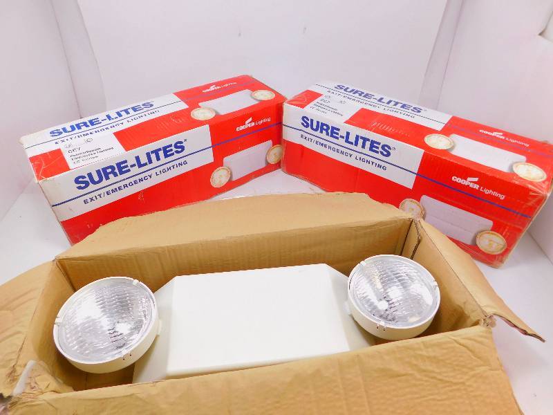 lot 9 image: (3) New Sure-Lites Emergency Lighting Fixtures