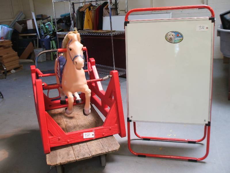 ROCKING HORSE AND WHITE BOARD