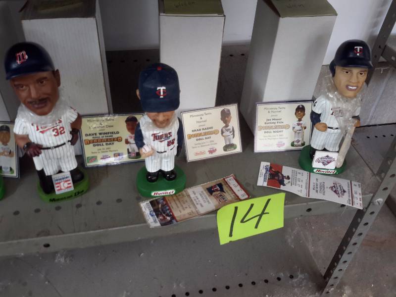 lot 14 image: Dave Winfield, Brad Radke, Joe Mauer Bobble Heads
