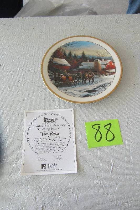 lot 88 image: Terry Redlin Coming Home Collector Plate.. They paid 199.00 for this.