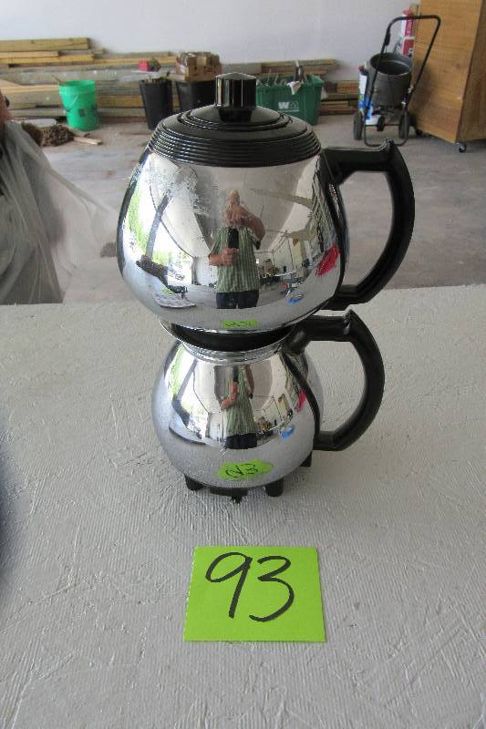 lot 93 image: Chrome 2 level Gravity Coffee Pot