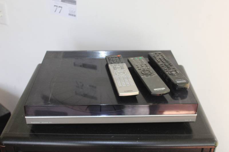 lot 76 image: Contents of Stand, Bang & Olufsen Beogram RX 2 Record Player, Sony Hi-Fi Stereo 19 Micron Head VCR, No Receiver
