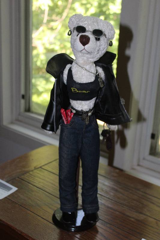 lot 63 image: Harley Davidson Motorcycle Female Bear Rider Doll