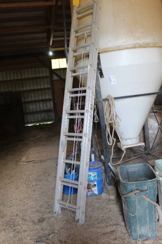 lot 38 image: Werner Saf-T-Master Commercial Type II 225 lbs. 20ft. Ladder