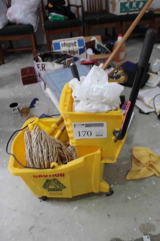 lot 170 image: Floor Mop Bucket w Squeegee, Mop