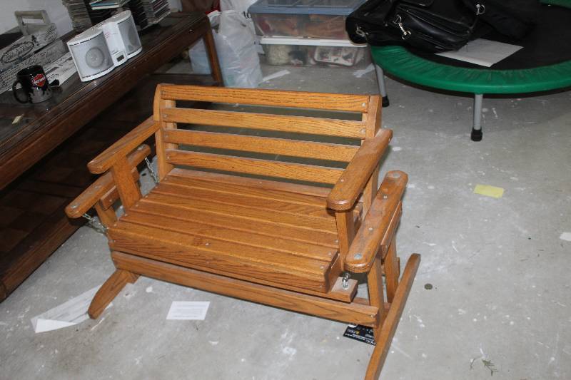 lot 159 image: Wood Porch Swing Bench