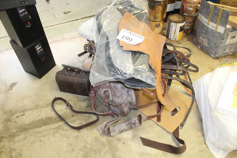 lot 199 image: Misc Horse Tack - including saddle bag, bridles, etc.