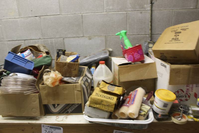 lot 248 image: Paint Supplies, Air Tubing, Hardware, Flood Lamps