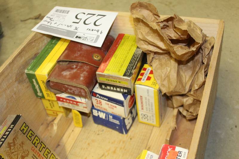 lot 225 image: Lot of (9) Boxes of 38-Special, 2-Bags of Brass Includes Remington, Federal, Peters, Winchester, Smith & Wesson, And More