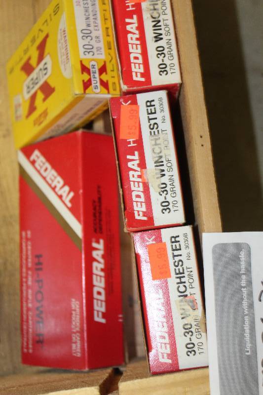 lot 223 image: Lot of (5) Boxes of Federal .30-30 Ammo Approximately 40 Rounds