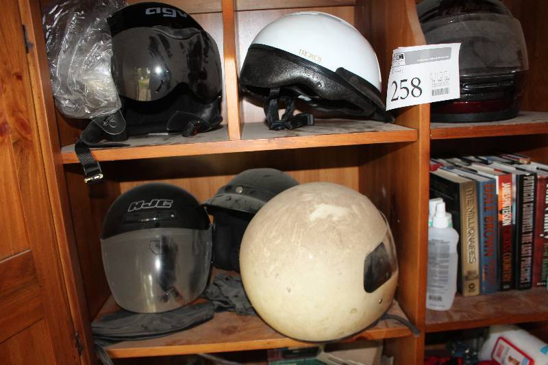 lot 258 image: Lot of (6) Motorcycle Helmets
