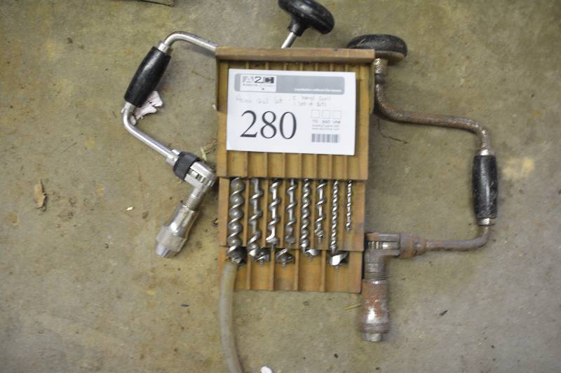 lot 280 image: Hand Awl Set Includes 2-Hand Awls, 1 Set of Awl Bits