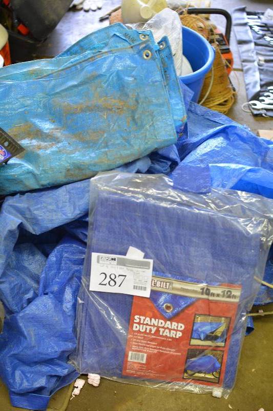 lot 287 image: New & Used Tarps, Various Sizes