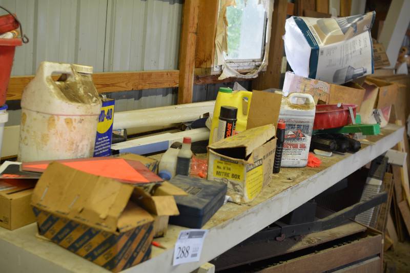 lot 288 image: Automotive Chemicals, Mitre Box, Hand Tools, Books