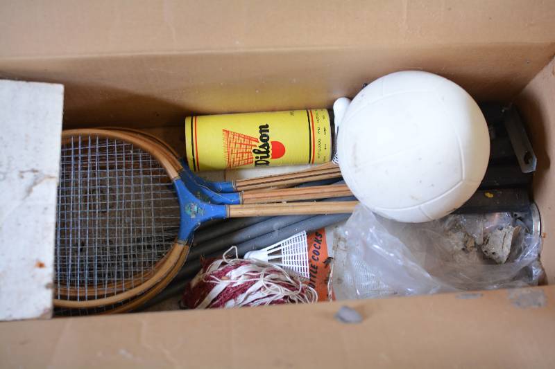 lot 313 image: Sporting Goods Includes Badmitton Rckets, Shuttle Cocks, And More