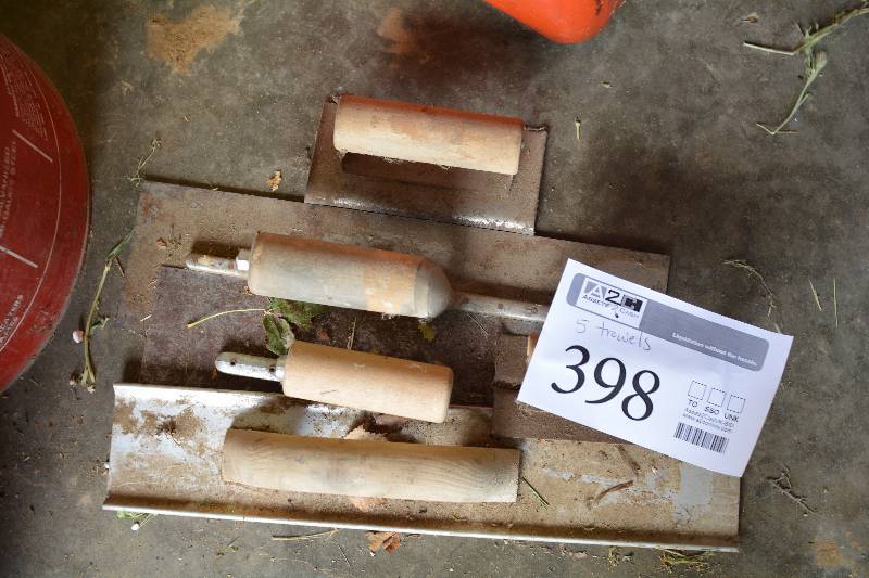 lot 398 image: Lot of (5) Cement Trowels
