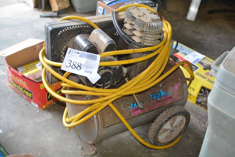 lot 388 image: Power Pro 2hp. Air Compressor w Air Hose