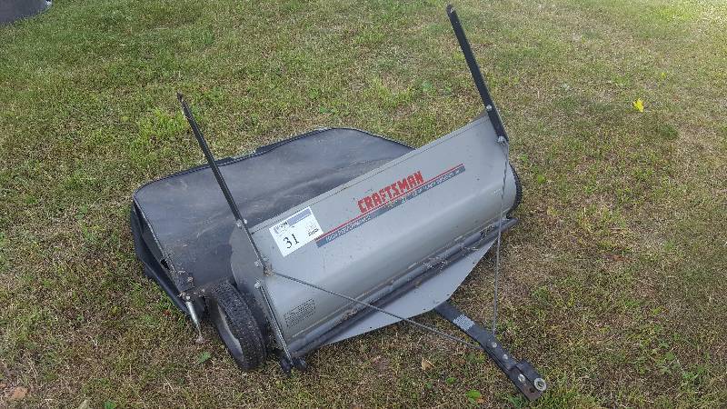 lot 31 image: Craftsman High Performance Pull-Behind LeafLawn Sweeper
