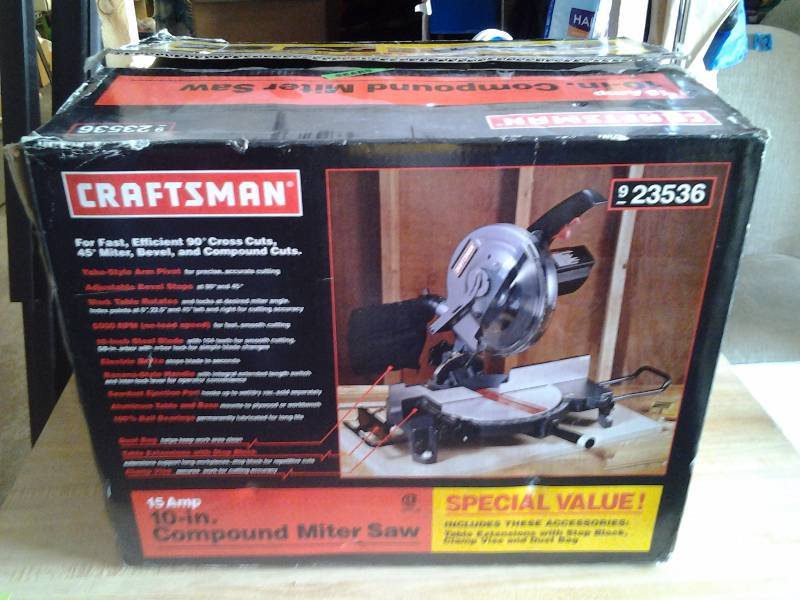 lot 2 image: Craftsman 10 Inch Compound Miter Saw (New In Box)