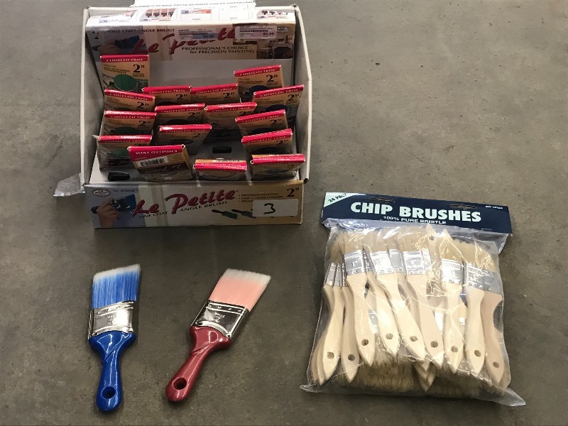 Box Of New 2 Angle Paint Brushes &...