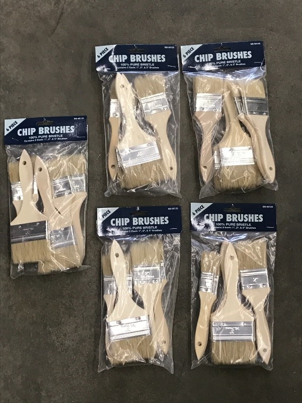 Lot Of (5) New 6-Packs Of Chip Brus...