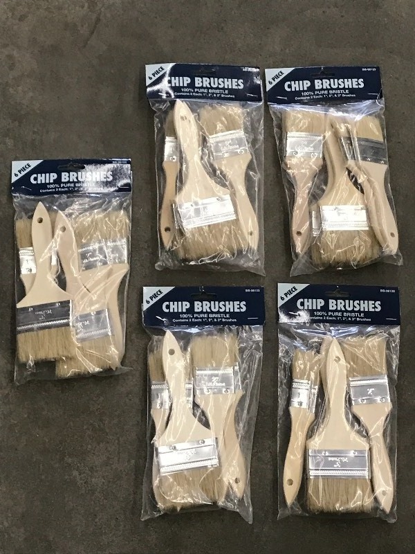Lot Of (5) New 6-Packs Of Chip Brus...