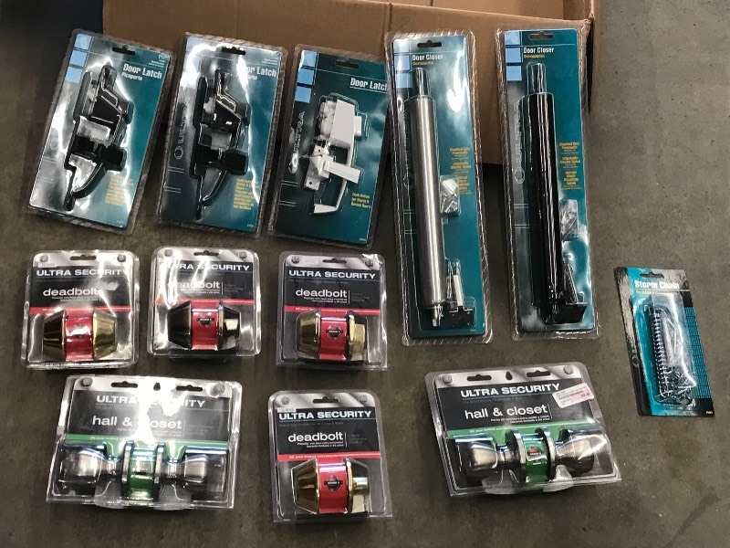 Box Of Assorted New Patio & Door Ha...