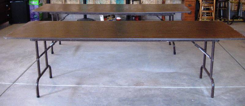 lot 39 image: (2) 7 ft Banquet  Garage Sale  Flea Market Tables