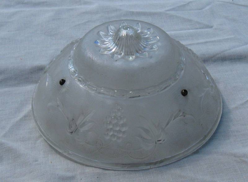 lot 24 image: Vintage Glass Ceiling Light Shades & Antique Fixtures