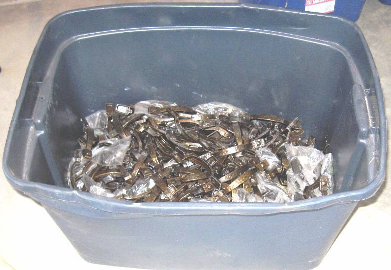 lot 41 image: 2nd Tote Lot of Antique Brass Cabinet Handles