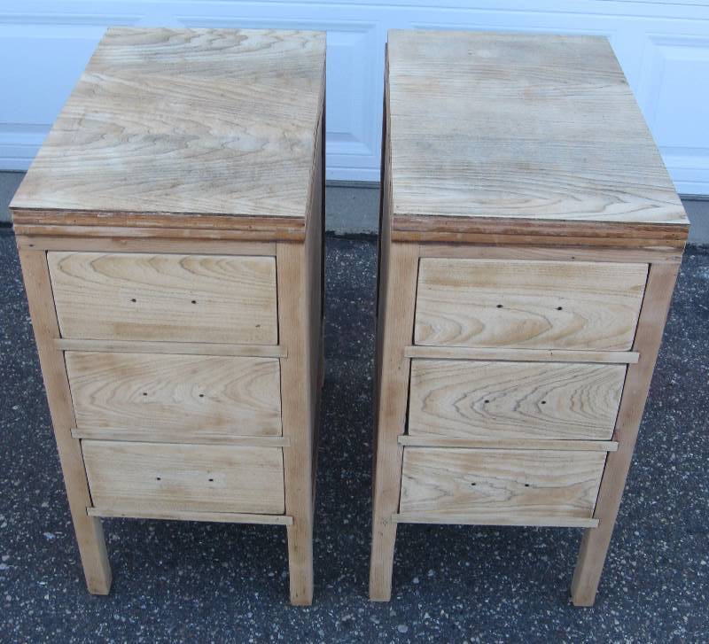 lot 36 image: Solid Wood Desk End Units Ready for Remake - End  Night Tables