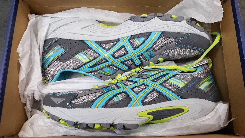 Womens ASICS Gel - Venture 5 trail Silver Running Shoe  Shoes - 8.5