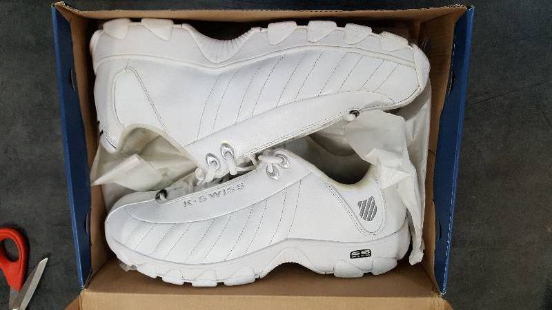 Mens K-Swiss ST329 CMF White - Black - Silver Shoe  Shoes - 12