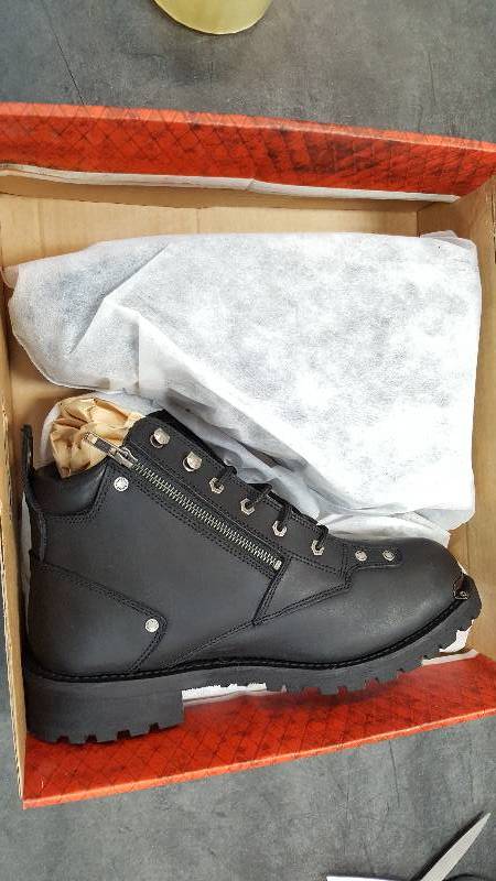 Mens Leather CLASSIC MOTORCYCLE Black Boot  Boots - 11