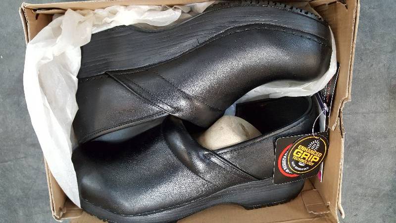 Womens Sketchers  Skechers Work Lightweight Clog  Clogs Black Shoe  Shoes - 11