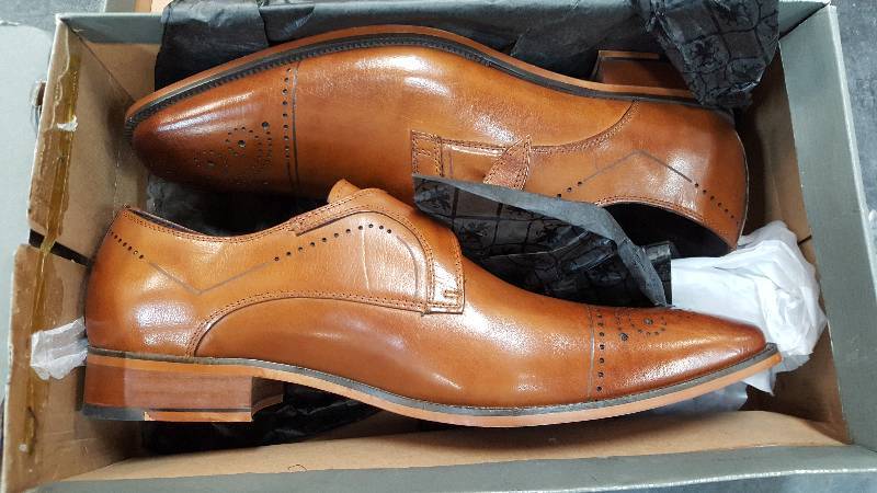 Mens Stacy Adams Kimball Saddle Tan Shoe  Shoes - 9.5