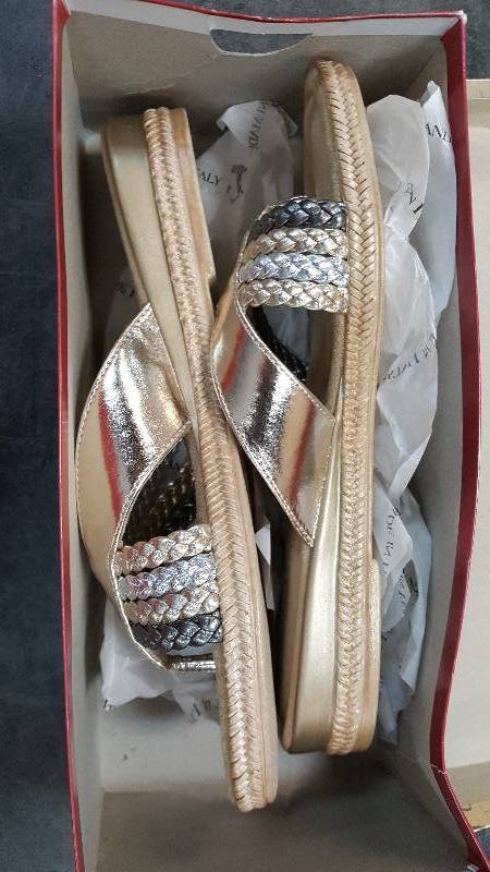 Womens &nbspEasy Street Sonia Sand Metallic Multi Sandal  Sandals - 8
