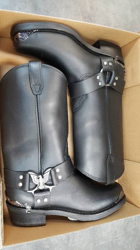 Mens Eagle Harness Black Boot  Boots - 10 WIDE