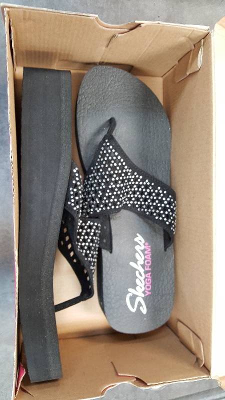 Womens Sketchers  Skechers&nbspVinyasa Flow Black Sandal  Sandals - 10