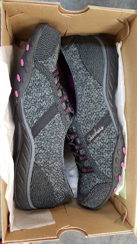 Womens Sketchers  Skechers Active Breathe Easy Black Pink Shoe  Shoes - 8