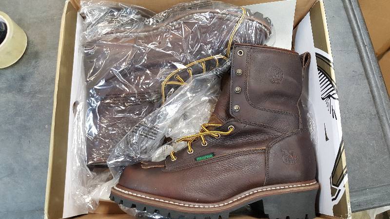 Mens Georgia 8 Waterproof Logger Brown Boot  Boots - 11.5