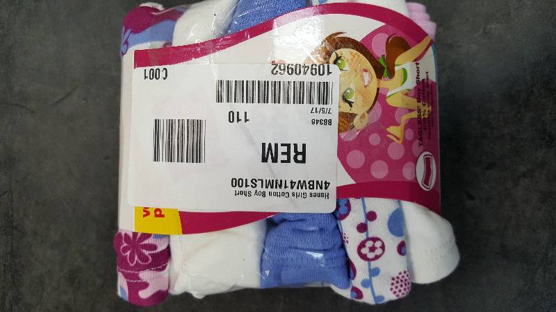 Girls Hanes Cotton Boy Short Multi Color - 10