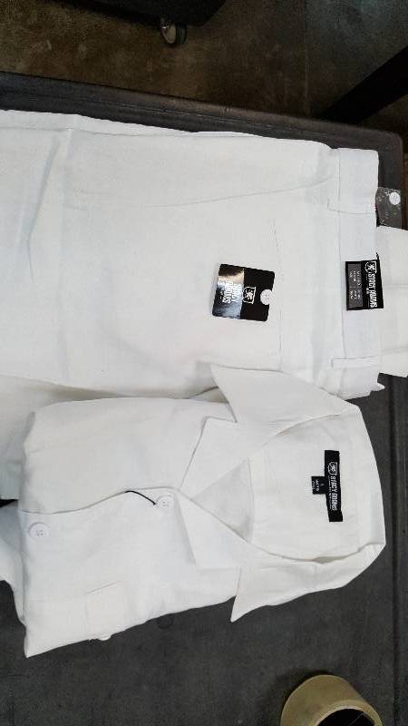 Mens STACY ADAMS LINEN COTTON Pant Suit White Large36