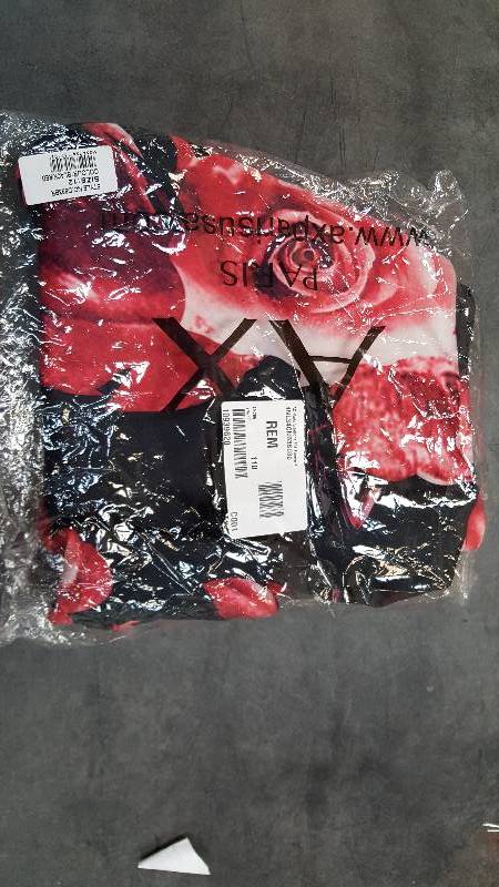AX Paris Womens 34 Sleeve Flower Dress Black Red 8