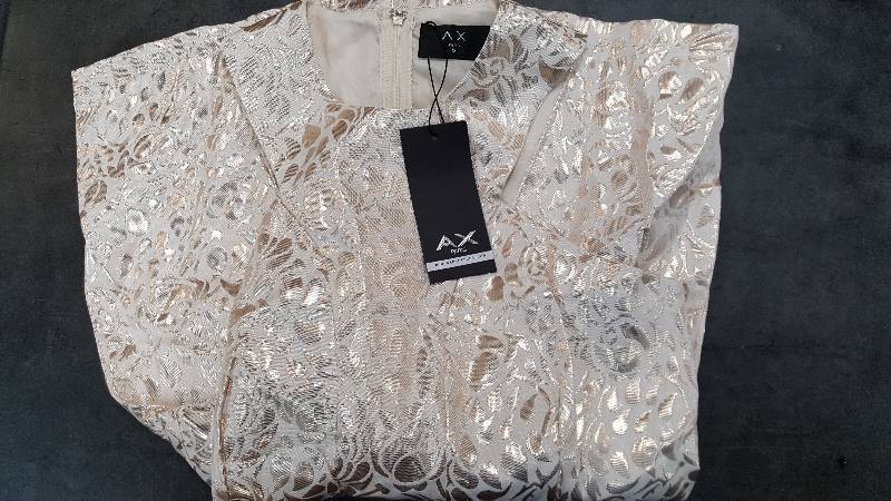 AX Paris Metallic Cut In Neck Romper Champagne 8