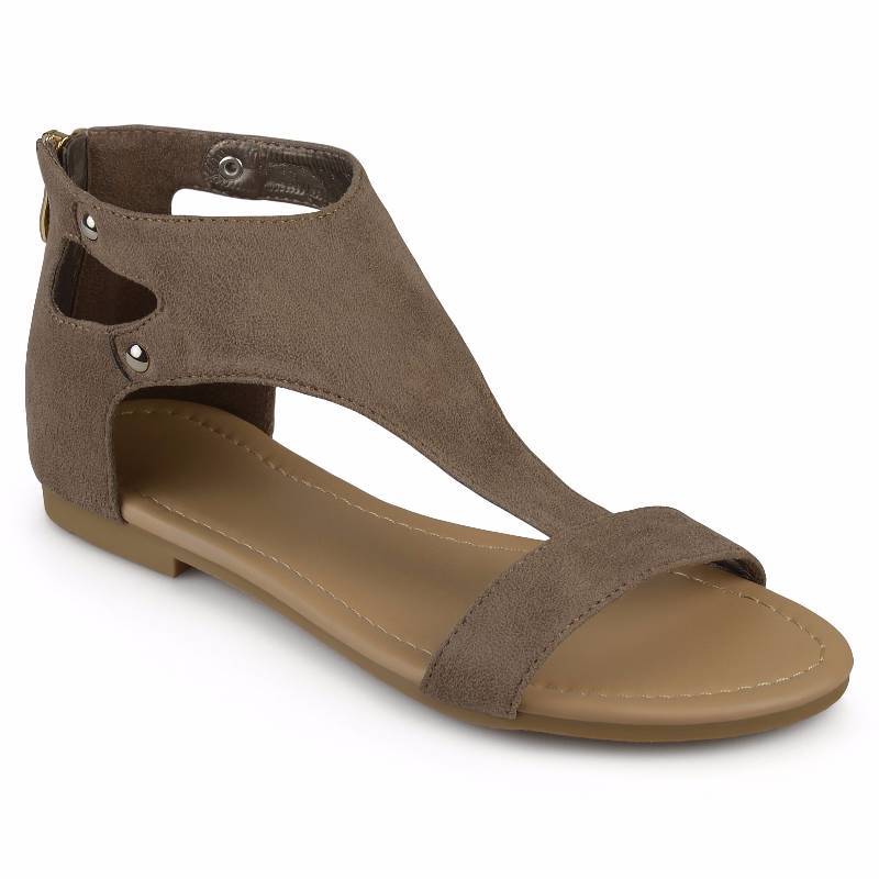 taupe sandals flat