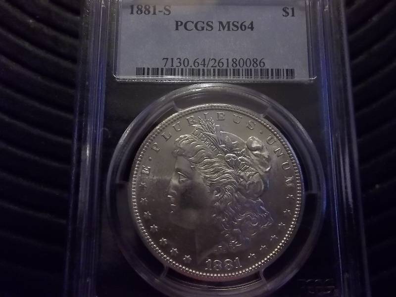 1881 S Morgan Silver Dollar Very High Grade  MS 64 PCGS Graded (In DMPL MS64 Wholesale Grey Sheets Valued  $410.00)