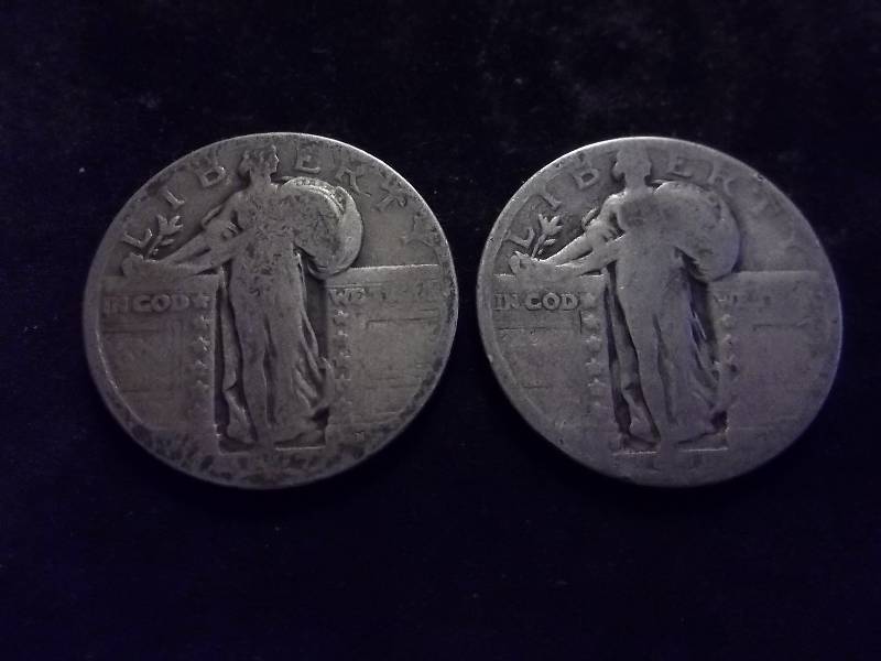 1927, 1928 Standing Liberty Quarters